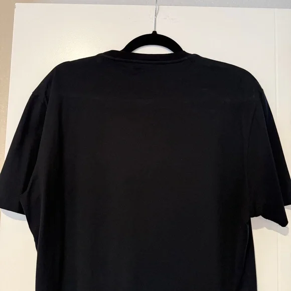 Versace Men’s Multicolor Embroidered Logo Black T-Shirt Size Medium